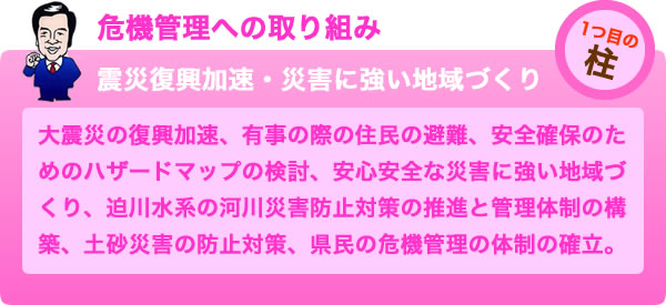 1つ目の柱「危機管理への取り組み」